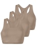 Yenita® Bustier 3er Set Sports-Collection mit breiten Trägern in beige