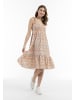 myMo Damen Midikleid in Creme Mehrfarbig