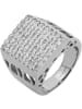 Adeliás Herren Ring aus Edelstahl mit Strass in silber