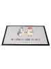Mr. & Mrs. Panda Schmutzfangmatte Pinguin Heirat mit Spruch in Grau Pastell