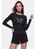 myMo ROCKS Women Longsleeve in Black Stone Wash