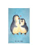 Mr. & Mrs. Panda Handtuch Pinguin umarmen ohne Spruch in Eisblau