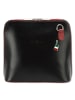 Florence Florence Umhängetasche, Schultertasche Leder schwarz, rot ca. 17cm