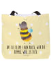 Mr. & Mrs. Panda Beutel Hummel flauschig mit Spruch in Gelb Pastell