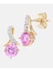 Diamant L'éternel Ohrstecker aus 375 Gelbgold mit Diamant mit Saphir