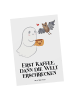 Mr. & Mrs. Panda Postkarte Gespenst Kaffee mit Spruch in Weiß