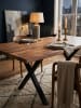 KADIMA DESIGN Esstisch Massivholz Industrial, Akazie mittel mit X-Beinen