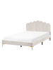 Beliani Doppelbett SAUVIAN in Weiß/Gold - (W) 145 x (H) 98 x (L) 207 cm