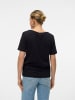 Vero Moda T-Shirt 2er-Set Basic V-Ausschnitt Top in Schwarz-Weiß