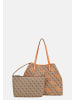 Guess Schultertasche Vikky in Latte logo orange