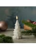 MARELIDA LED Kerze Tannenbaum Weihnachtsbaum Echtwachs H: 16cm in weiß