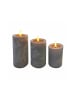 relaxdays 3 x LED Kerzen in Grau