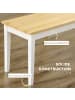 HOMCOM Sitzbank-102L x 36B x 45H cm-Natur+Weiß