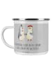 Mr. & Mrs. Panda Emaille Tasse Ehevertrag Zukunft mit Spruch in Heather Grey