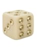 Mauro Ferretti Beige und goldene Harzwürfel, 8x8x8 cm