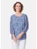GOLDNER Chiffonbluse mit farbbrillantem Druck in taubenblau / marine / geblümt