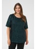KAFFE curve Bluse kurzarm KClaila Regular fit in Dark Green Sequin