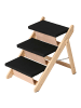 relaxdays Hundetreppe "3 Stufen" in Natur/ Schwarz - (B)61,5 x (H)56 x (T)44 cm