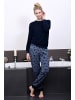 NORMANN Frottee Pyjama Schlafanzug Bündchen Sterne - 48770 in marine