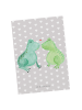 Mr. & Mrs. Panda Ansichtskarte Frosch Liebe ohne Spruch in Grau Pastell