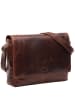 SID & VAIN Leder-Messenger Laptoptasche Laptoptasche SPENCER in braun