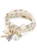 Lulu & Jane Armband aus Metall-Legierung mit Crystal und Süßwasser-Zuchtperle in gelbgold