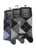 Cotton Prime® Thermo-Socken 3 Paar, im Karo-Design in Schwarz/Grau/Blau