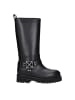 Off-White Schwarz Leder Flach Stiefel