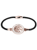 Adeliás Damen Armband – Lebensbaum aus Leder mit Strass Steinchen 18 cm in schwarz