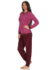 NORMANN Frottee Pyjama langarm Bündchen Streifen - 50288 in pink