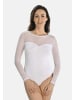 Teyli Bodysuit aus Viskose mit Netzanteil Wiillow in weiß