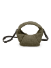 Les Visionnaires Greta mini weave Handtasche Leder 20 cm sea kelp-black