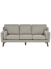 Beliani 3-Sitzer Sofa LOKKA in Beige/Braun - (W) 204 x (H) 85 x (L) 83 cm