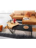 KADIMA DESIGN Couchtisch 2er-Set | Holz-Metall, Eiche Schwarz, Eckig, Modern in Schwarz