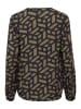 Kaffe Langarm-Bluse KAjalie Regular fit in Fallen Rock/Black Graphic Line