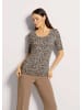 MADELEINE Halbarmshirt mit Animal-Print in caramel / schwarz