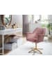 KADIMA DESIGN Schreibtischstuhl Samt Design Drehstuhl mit Lehne, Schalenstuhl in Rosa