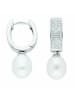 Adeliás Damen 925 Silber Ohrringe / Creolen mit Zirkonia Ø 11,5 mm in silber