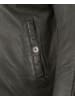redpoint Bikerlederjacke Kapuze Lammnappa in Antikschwarz