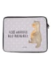 Mr. & Mrs. Panda Hülle Laptop Otter Bauch mit Spruch in Grau Pastell