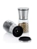 Intirilife 2er Set Gewürzmühle in SILBER TRANSPARENT