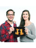 Mr. & Mrs. Panda Mauspad Füchse Liebe ohne Spruch in Schwarz