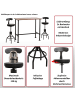 MCW Set Bartisch + 2x Barhocker N21, Natur, braun