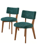 ABRIHOME Esszimmerstühle 2er Set Mid-Century Stil in Grün, 54.5x47x77 cm