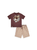 Denokids Set Tiger T-shirt & Striped Shorts in braun
