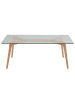 Beliani Couchtisch HUDSON in Transparent/Braun - (W) 60 x (H) 46 x (L) 120 cm