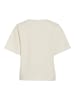 Vila V-Ausschnitt T-Shirt mit kurzen Ärmeln in Übergröße in Creme