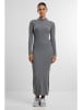 Urban Classics Urban Classics Ladies Rib Longlseeve Mockneck Dress in darkgreymelange