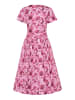 Berwin Rosendruck-Kleid mit kurzem Arm
