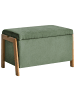 Beliani Bettbank EDLAND in Grün/Braun - (W) 75 x (H) 44 x (L) 43 cm